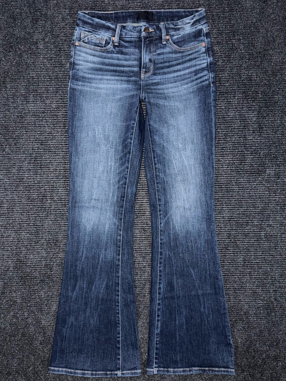 Buckle Black Fit No 53 Flare Stretch Jeans 26 x 34 LONG Dark Wash BBW2105L EUC